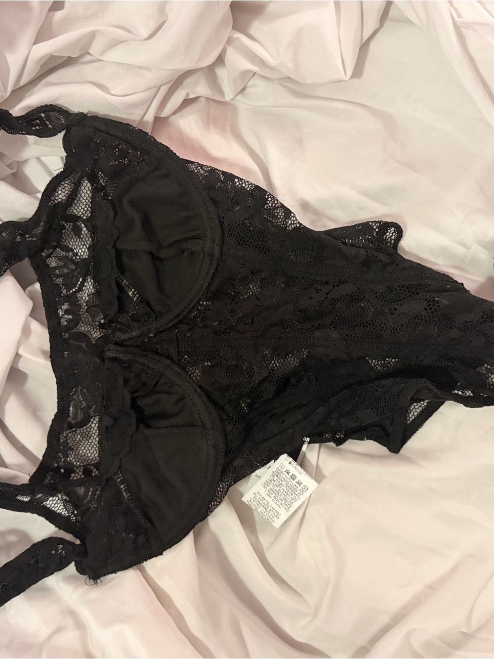 SHEIN Black Lace Underwire Bodysuit